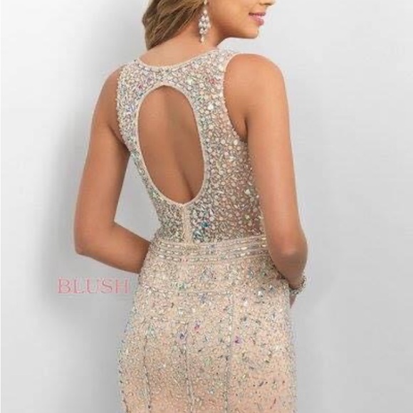 Blinged out Cocktail-Special Occasion / homecoming Dress by Blush size 6 - Picture 2 of 9